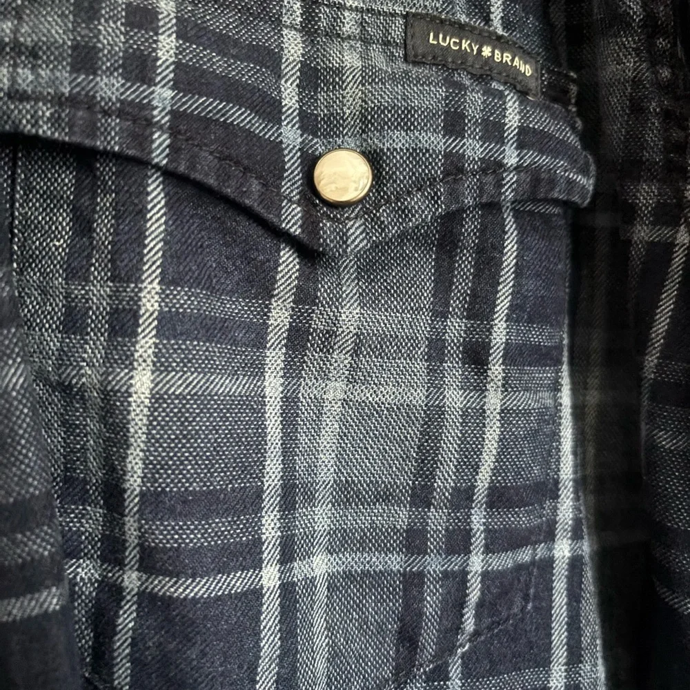 Lucky Brand Plaid Western Shirt Men’s XL - Picture 3 of 4